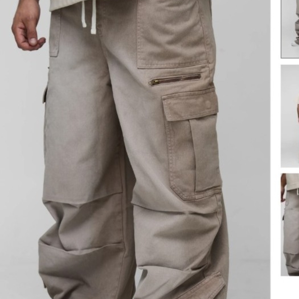 NWT Boohoo Man Tan Cargo Pants